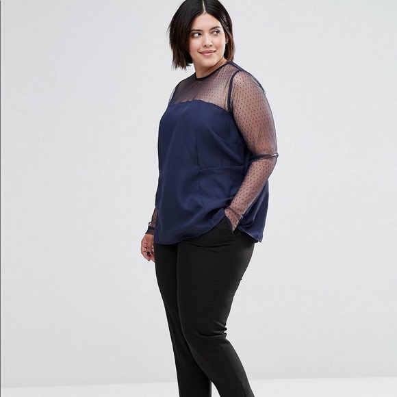 ASOS Junarose | Plus Top with Sheer Sleeves - Picture 2 of 9